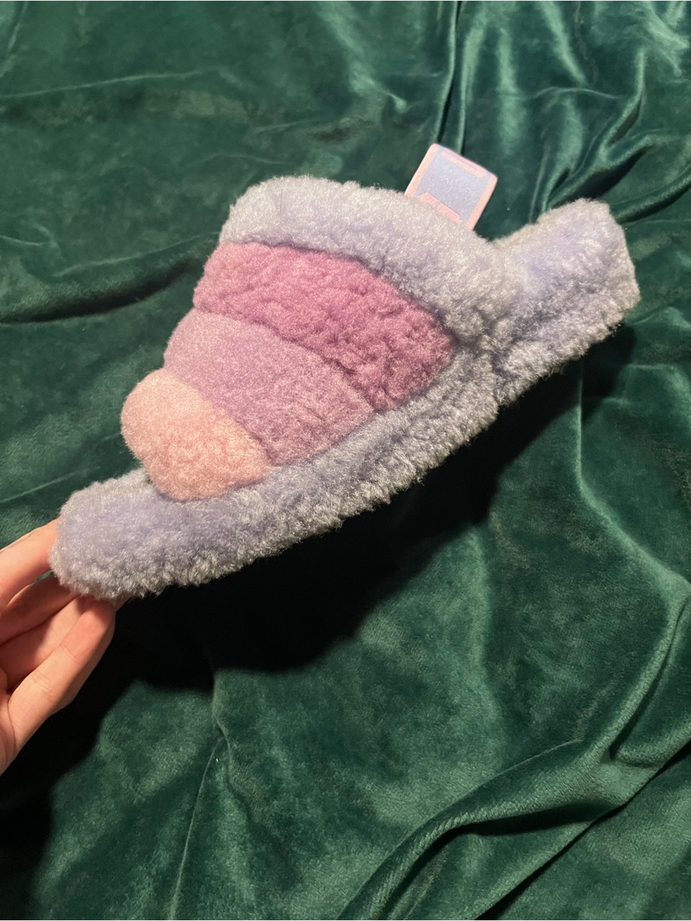 Ugg Pastel Fuzzy Slide Slipper in Lavender & Pink